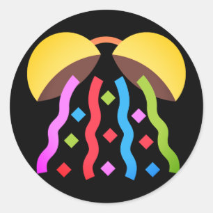 Pegatina Redonda Fiesta Confetti Emoji