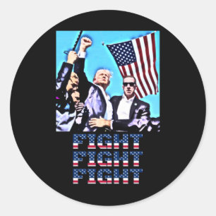 Pegatina Redonda Fiesta contra la bomba de puño de la manifestación