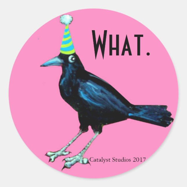 Pegatina Redonda Fiesta Crow no tiene que decirte nada (Anverso)