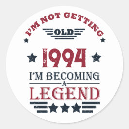 Pegatina Redonda Fiesta de 30 años de edad personalizada