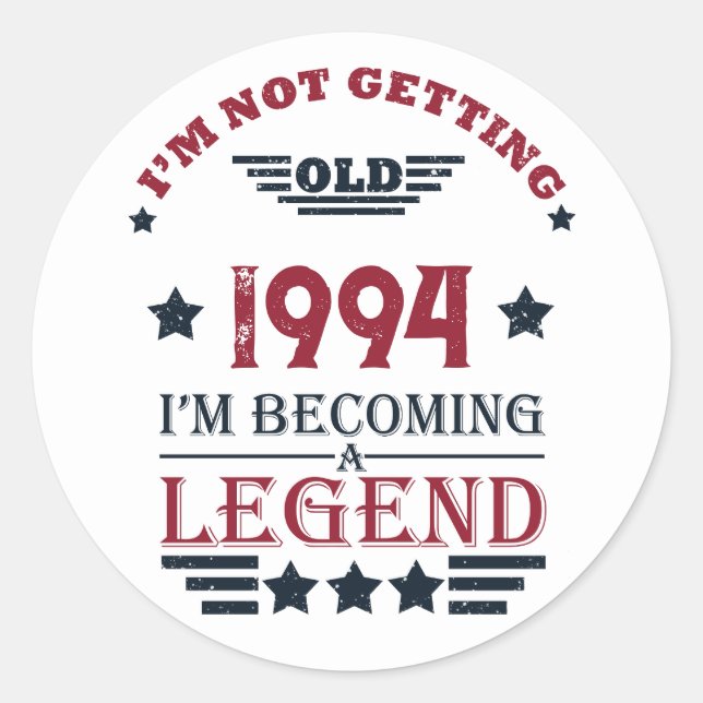 Pegatina Redonda Fiesta de 30 años de edad personalizada (Anverso)