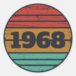 Pegatina Redonda Fiesta de 55 años de antigüedad personalizada