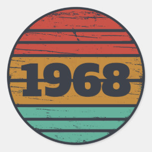 Pegatina Redonda Fiesta de 55 años de antigüedad personalizada