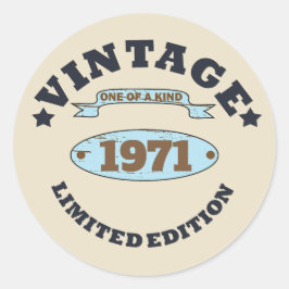 Pegatina Redonda Fiesta de 55 años de antigüedad personalizada