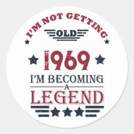 Pegatina Redonda Fiesta de 55 años de antigüedad personalizada