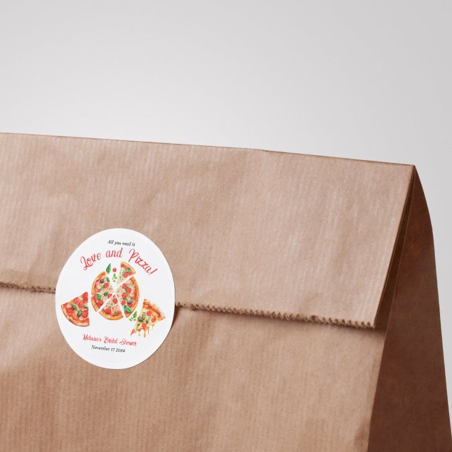 Pegatina Redonda Fiesta de Amor Italiano y Pizza Party Slice Desped (Subido por el creador)