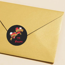 Pegatina Redonda Fiesta de Aniversario de Mamá y Papá