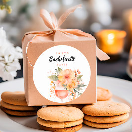 Pegatina Redonda Fiesta de bachillerato floral de Aperol Spritz