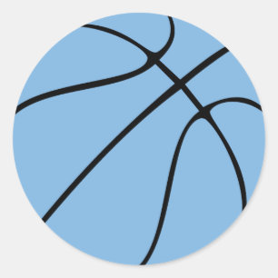 Pegatina Redonda Fiesta de baloncesto azul Light/Carolina o Scrapbo