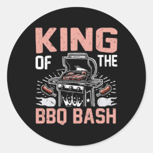 Pegatina Redonda Fiesta De Bbq Bash Bbq