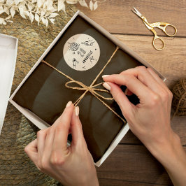 Pegatina Redonda fiesta de bebidas de 30 años dibujado a mano