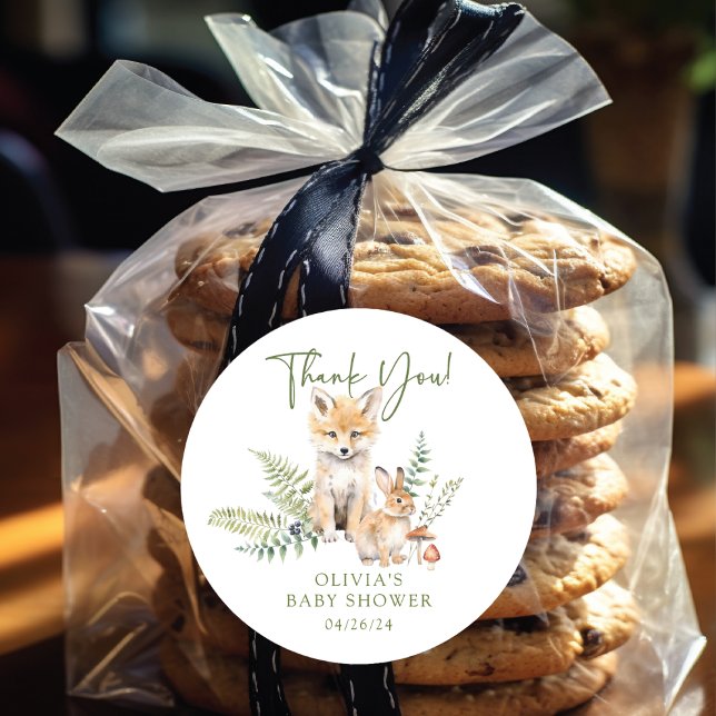 Pegatina Redonda Fiesta de Bienvenida del Zorro para el Bebé (Subido por el creador)