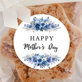Pegatina Redonda Fiesta de brunch del Día de la Madre con acuarela