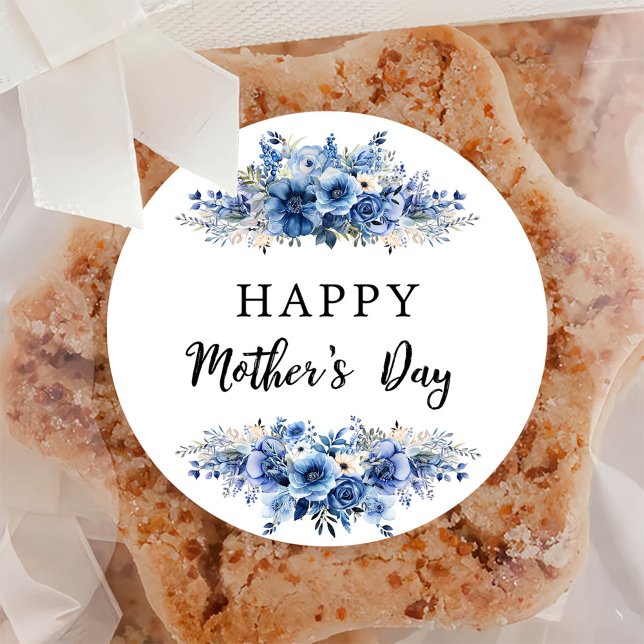 Pegatina Redonda Fiesta de brunch del Día de la Madre con acuarela (Subido por el creador)