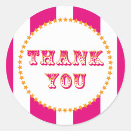 Pegatina Redonda Fiesta de Carnaval y Circo