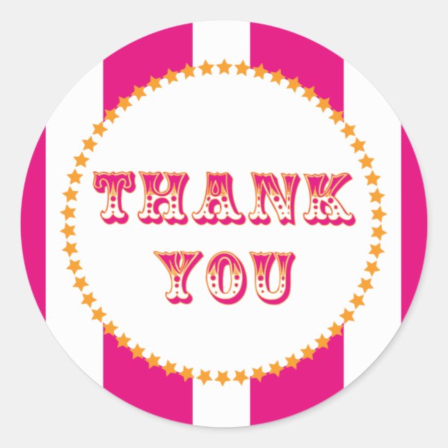 Pegatina Redonda Fiesta de Carnaval y Circo (Anverso)