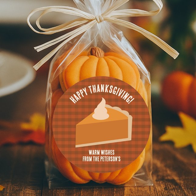 Pegatina Redonda Fiesta de cena de Día de Acción de Gracias (Thanksgiving Stickers to use on Favor gifts!)