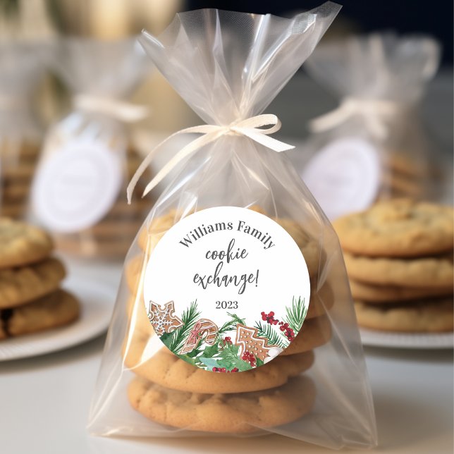 Pegatina Redonda Fiesta de Cookie Exchange de navidades (Subido por el creador)
