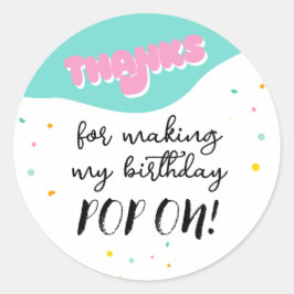 Pegatina Redonda Fiesta de cumpleaños