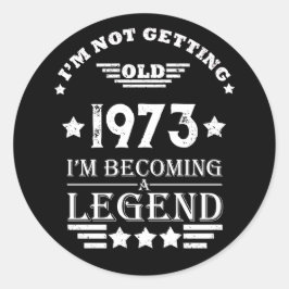 Pegatina Redonda Fiesta de cumpleaños 50 vintage personalizada