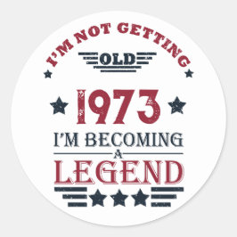 Pegatina Redonda Fiesta de cumpleaños 50 vintage personalizada