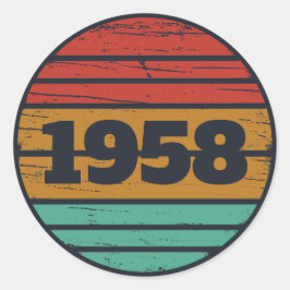 Pegatina Redonda Fiesta de cumpleaños 65º de cosecha personalizada