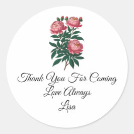 Pegatina Redonda Fiesta de Cumpleaños Agradecimiento 