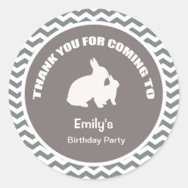 Pegatina Redonda Fiesta de cumpleaños Bunny gracias cosecha espress