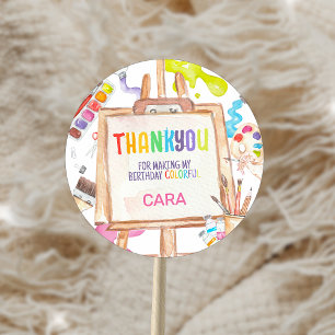 Pegatina Redonda Fiesta de cumpleaños de Art Painting