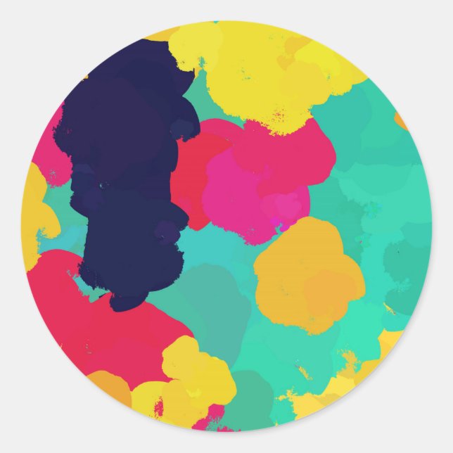 Pegatina Redonda Fiesta de Cumpleaños de Artes y Manualidades de Pi (Anverso)