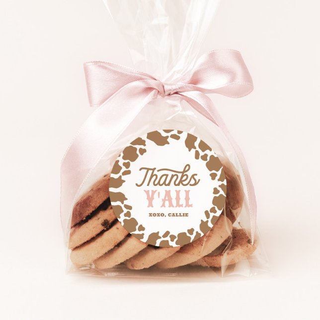 Pegatina Redonda Fiesta de cumpleaños de Cowgirl Rodeo (Subido por el creador)