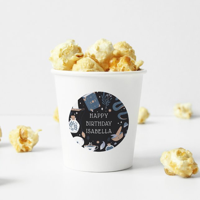 Pegatina Redonda Fiesta de cumpleaños de crystal Fortune Teller (Subido por el creador)