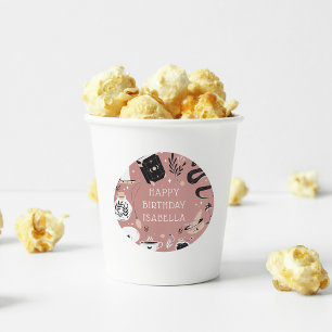 Pegatina Redonda Fiesta de cumpleaños de crystal Fortune Teller