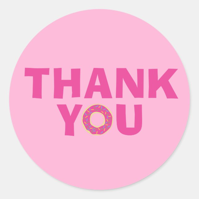 Pegatina Redonda Fiesta de cumpleaños de Donut Kids (Anverso)