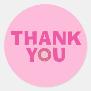 Pegatina Redonda Fiesta de cumpleaños de Donut Kids