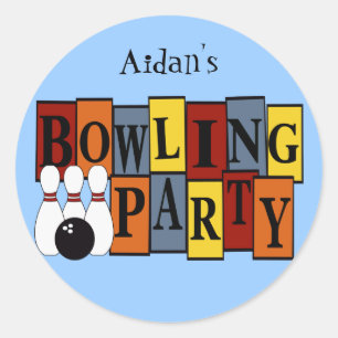 Pegatina Redonda Fiesta de cumpleaños de encargo de los bolos del