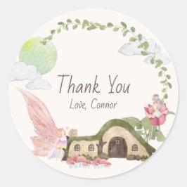 Pegatina Redonda Fiesta de cumpleaños de Fairy land