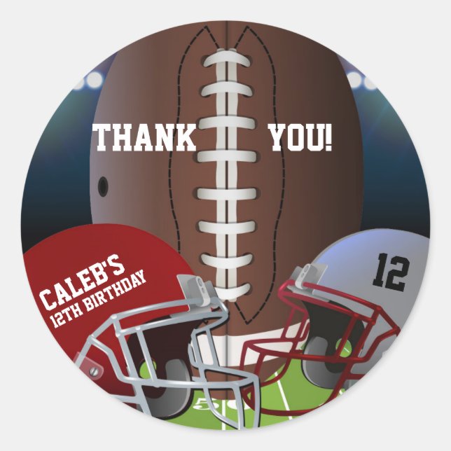 Pegatina Redonda Fiesta de Cumpleaños de Fútbol Favorito VIP (Anverso)