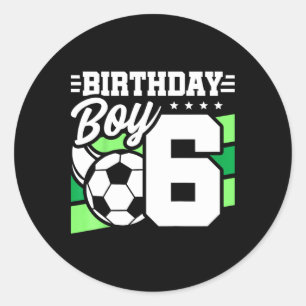 Pegatina Redonda Fiesta de Cumpleaños de Fútbol para Niños - Niño d