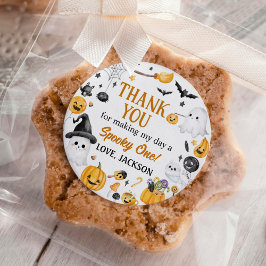 Pegatina Redonda Fiesta de cumpleaños de Halloween Spooky One