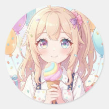 Fiesta de Cumpleaños de Helado de Chica Anime