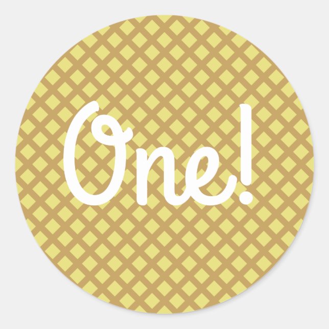 Pegatina Redonda Fiesta de cumpleaños de Ice Cream (Anverso)