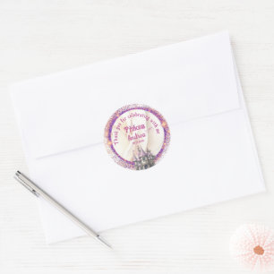 Pegatina Redonda Fiesta de cumpleaños de la Princesa Real Gracias