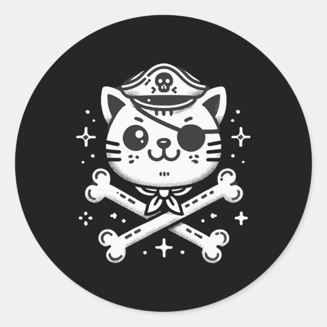 Pegatina Redonda Fiesta de cumpleaños de la tripulación pirata de g (Anverso)