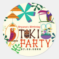 Fiesta de Cumpleaños de Pájaros Tiki Favor Vintage