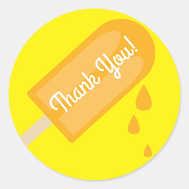 Pegatina Redonda Fiesta de cumpleaños de Popsicle Kid (Anverso)