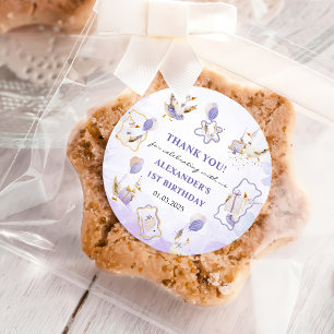 Pegatina Redonda Fiesta de cumpleaños de Silly Goose