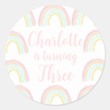 Fiesta de cumpleaños del arcoiris del chica Pastel