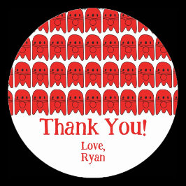 Pegatina Redonda Fiesta de cumpleaños del buque de cohetes