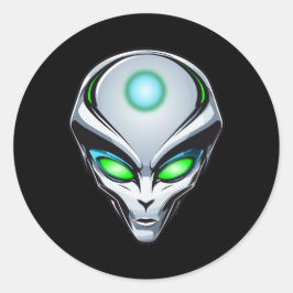 Pegatina Redonda Fiesta de cumpleaños del espacio de secuestro de O